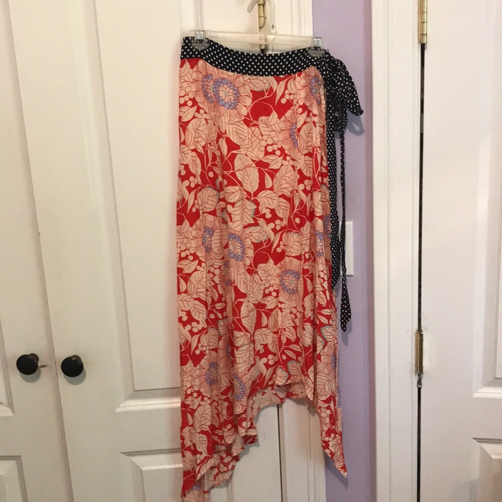 Topshop asymmetrical hem midi skirt